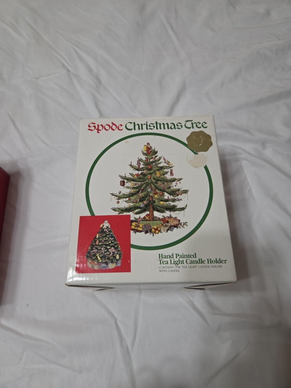 Vtg Spode 6” Christmas Tree Tea Light Candle Holder In Original Box